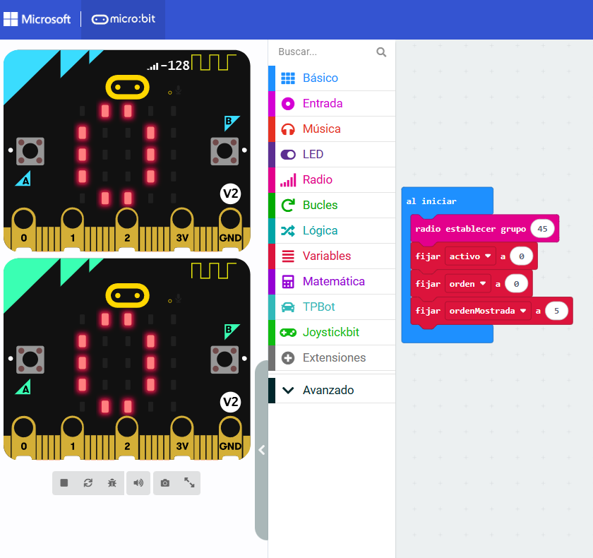 Entorno MakeCode con simuladores Micro:bit y bloques de programación